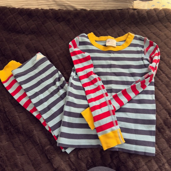Hanna Andersson Pajama Bundle Boys Size 8 Marvel + Dino + Striped Organic Cotton - Picture 6 of 7
